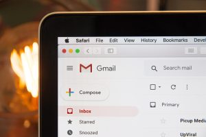 Gmail inbox interface on a laptop screen, highlighting email composition and organization, relevant to building effective email strategies for digital marketing.
