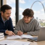 Tutor helping a student with ACT/SAT prep in St. Louis